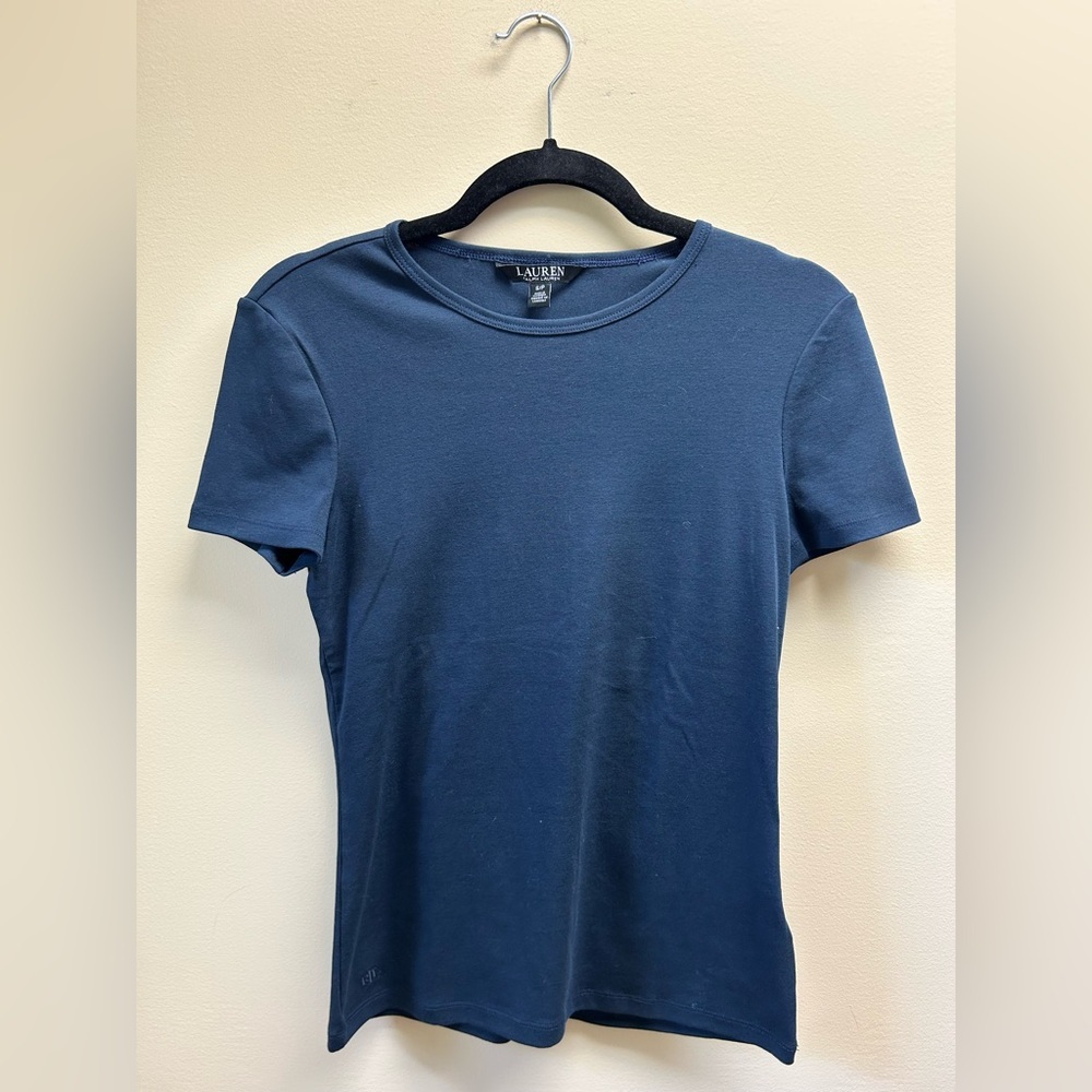 Lauren Ralph Lauren (Black Label) Navy Short Sleeve Tee - Picture 3 of 6